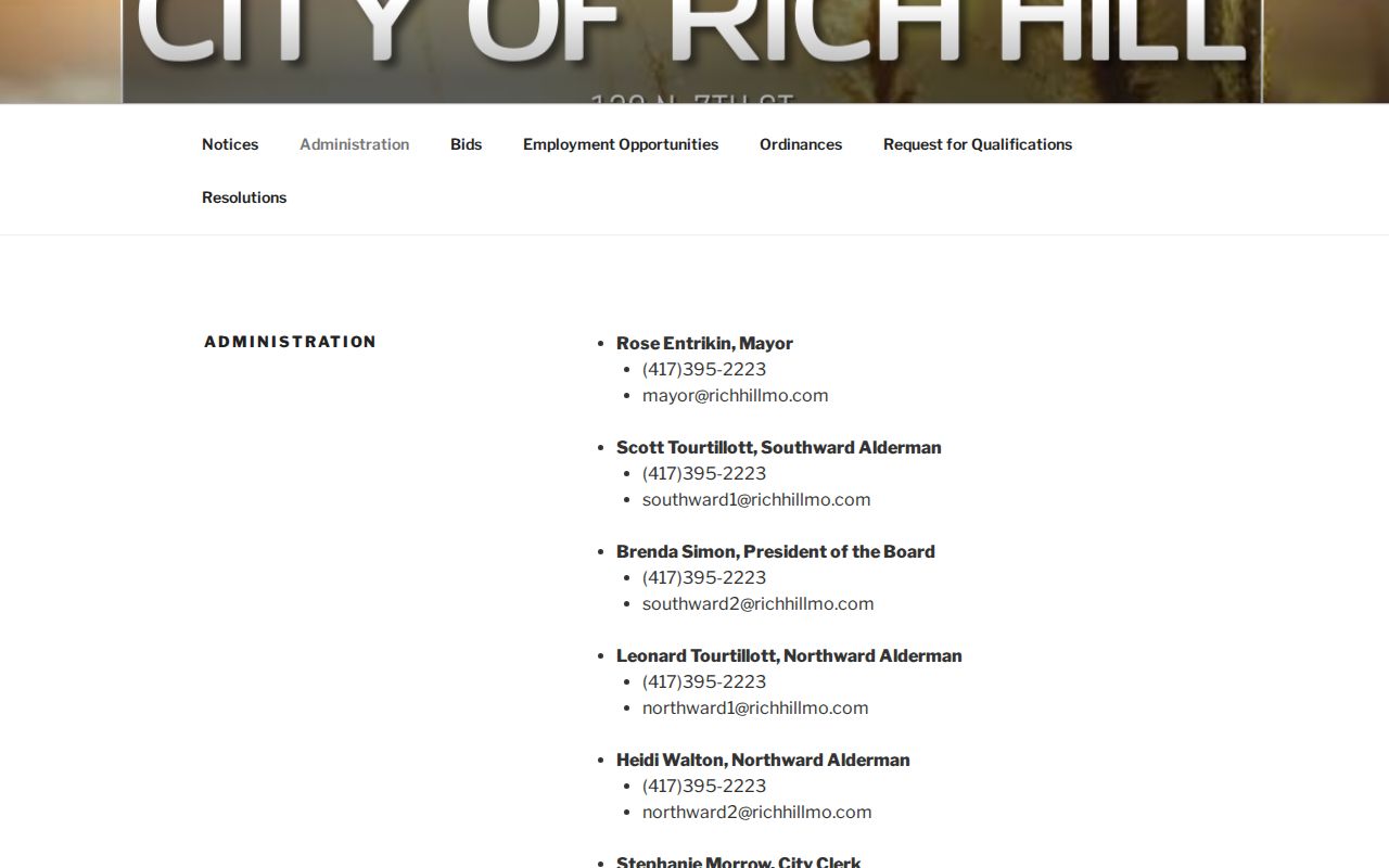 Rich Hill Bates County arrest record contact source